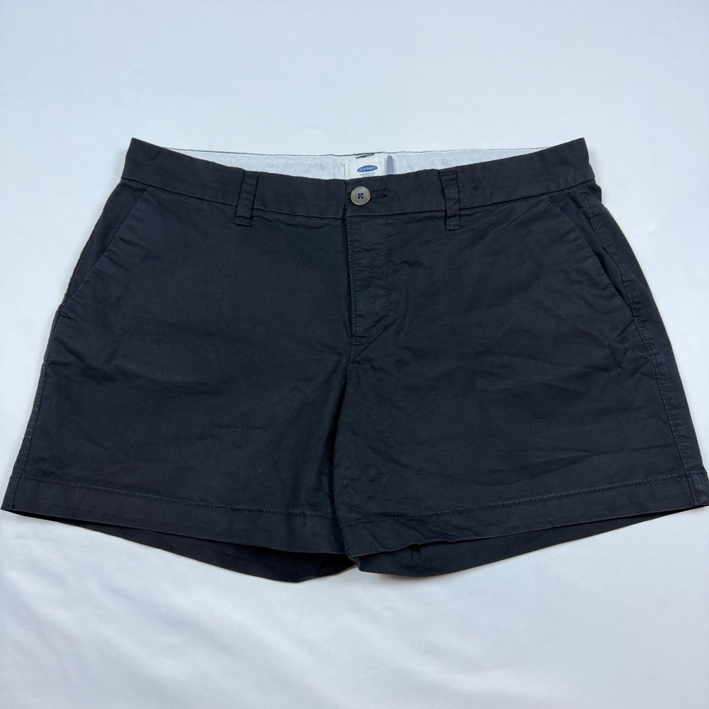 Old Navy Everyday Chino Shorts Womens 8 Black Stretch Cotton 4.5 Inseam
